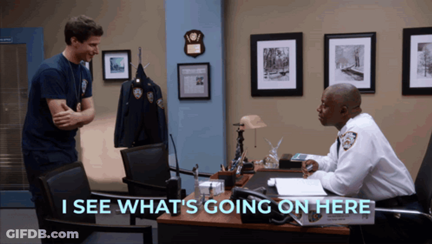 Brooklyn 99 Detective Jake Faced Captain Holt GIF