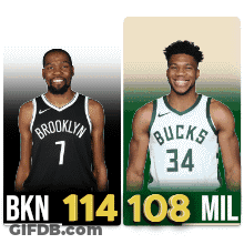 Brooklyn Nets And Bucks Basketball Players GIF