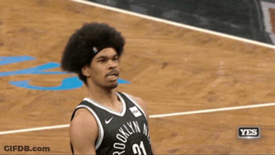 Brooklyn Nets Jarrett Allen Playful Lean Backward GIF