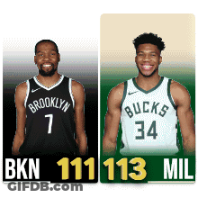 Brooklyn Nets Player And Bucks Player GIF