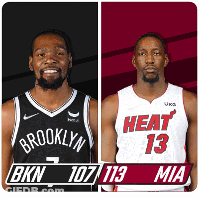 Brooklyn Nets Player And Heat Player Side By Side GIF