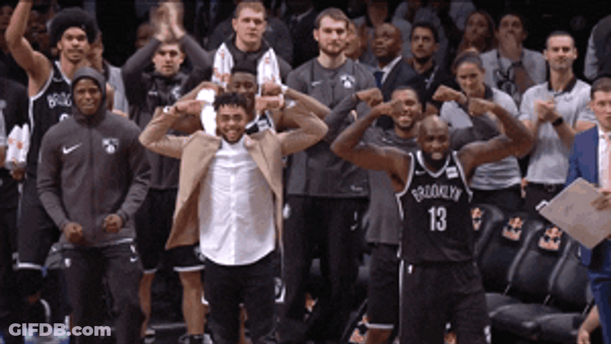 Brooklyn Nets Players Flexing Muscles GIF