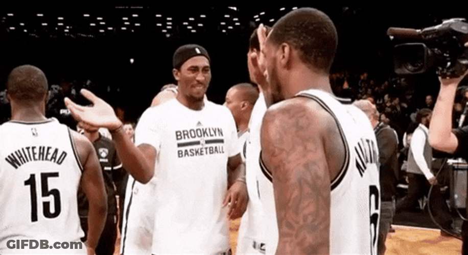 Brooklyn Nets Players Tight Hugs GIF