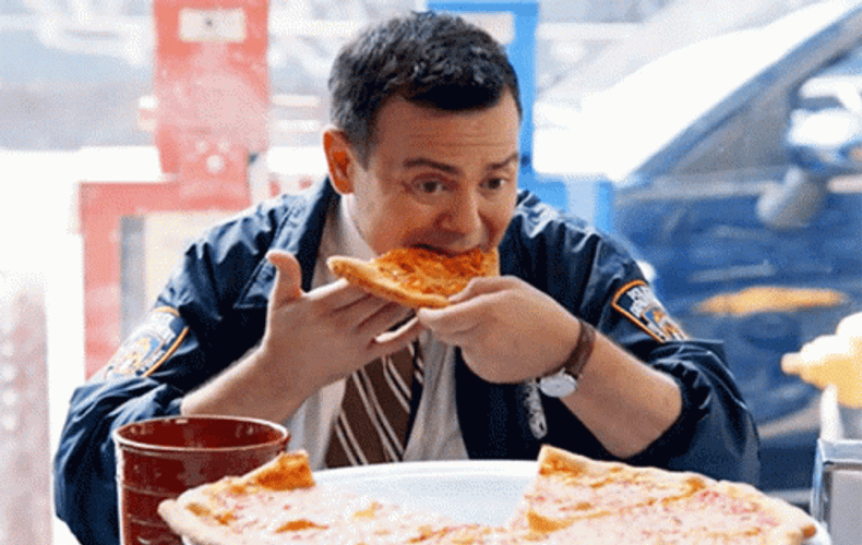 Brooklyn Nine Nine Charles Eating Pizza GIF