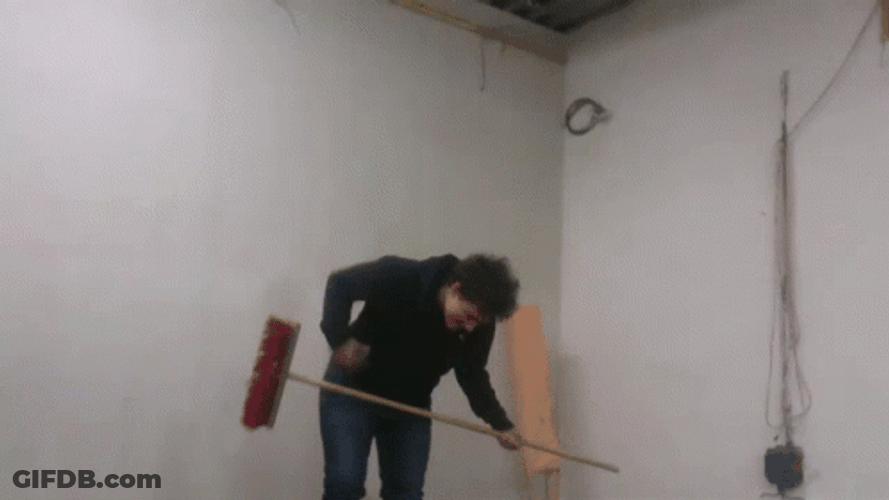 Broom Guitar Rock Star GIF