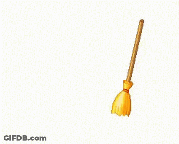 Broom Sweep On Its Own GIF
