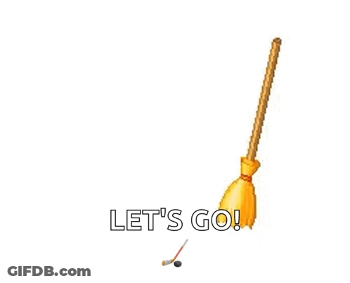 Broom With Stars Let's Go GIF