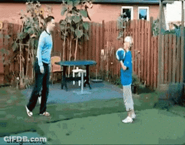 Brothers Playing Kickball GIF
