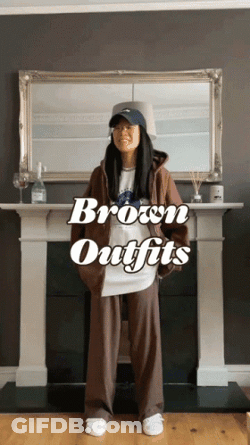 Brown Aesthetic Outfits GIF