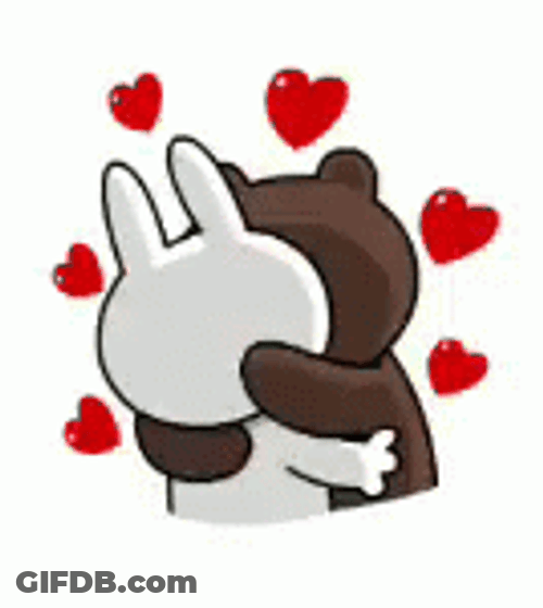 Brown And Cony Big Kiss GIF