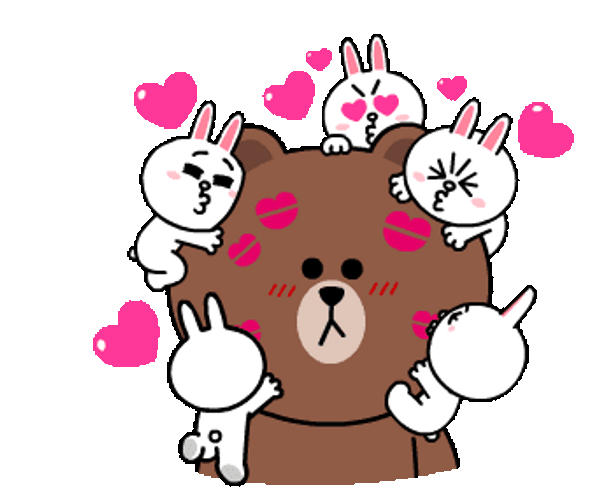 Brown And Cony Kiss GIF