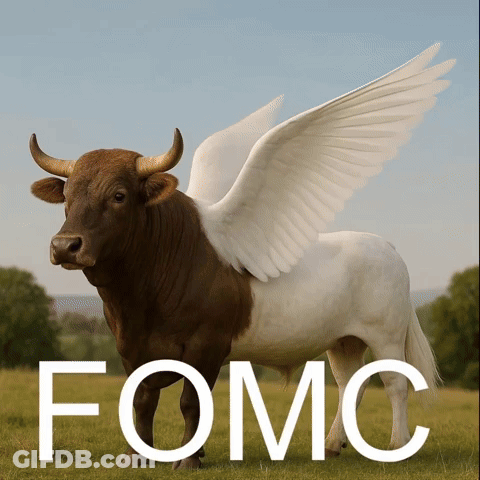 Brown And White Bull With Wings FOMC GIF