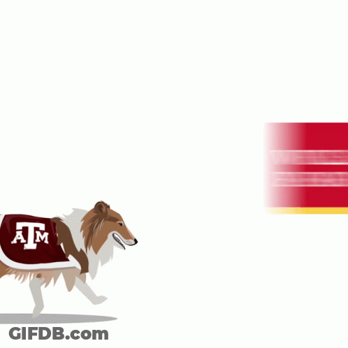Brown And White Dog Running In Front Of Red Box Saying Mes GIF