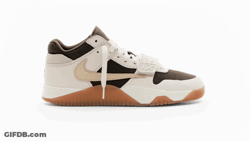Brown And White Nike Sneakers GIF