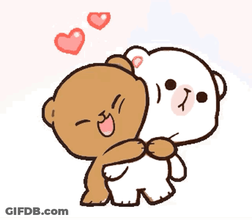 Brown And White Teddy Bear Hugging GIF