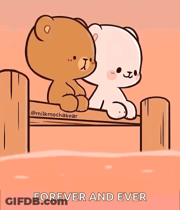 Brown And White Teddy Bear Sitting On Wooden Bench GIF