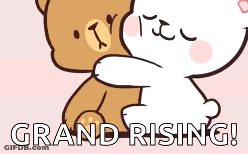 Brown And White Teddy Bears Hugging Grand Rising GIF