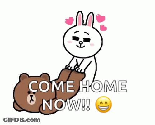 Brown Bear And White Rabbit Come Home Now GIF