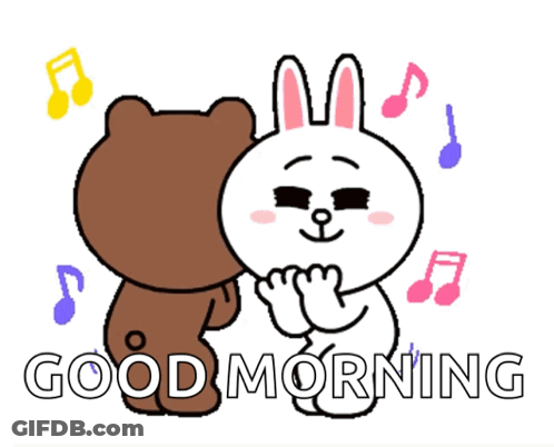 Brown Bear And White Rabbit Good Morning GIF