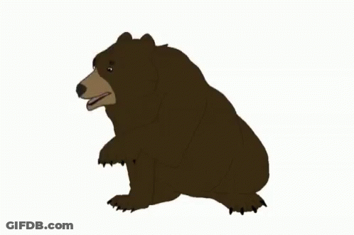 Brown Bear Cartoon Sitting GIF