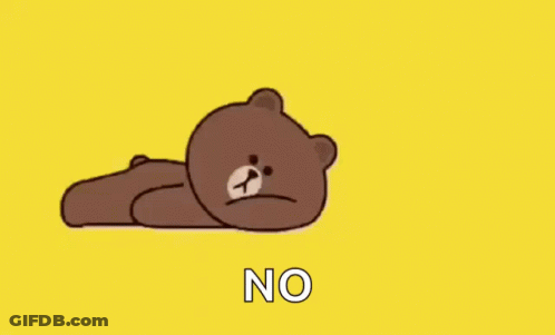 Brown Bear Laying On Back Saying No GIF