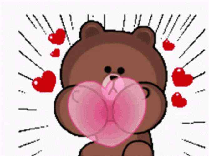 Brown Bear Love Heart Power Magic GIF