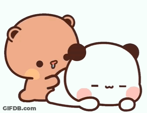 Brown Bear Petting Panda Face GIF