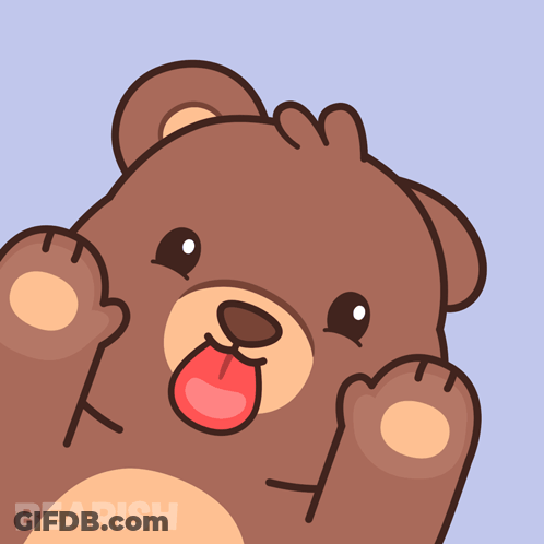 Brown Bear Red Nose Tongue Out Bearish GIF
