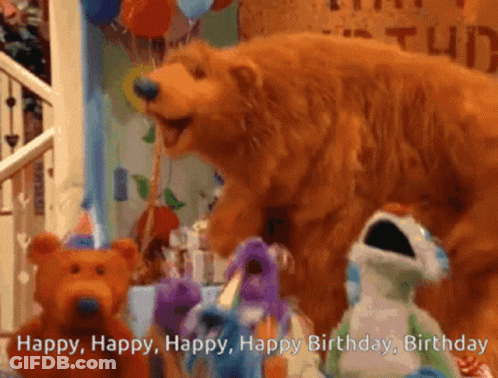 Brown Bear Says Happy Happy Happy Happy Birthday Birthday GIF