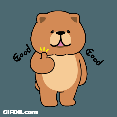 Brown Bear Thumbs Up Good Good Sticker GIF