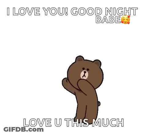 Brown Bear With Red Hearts Saying I Love You GIF