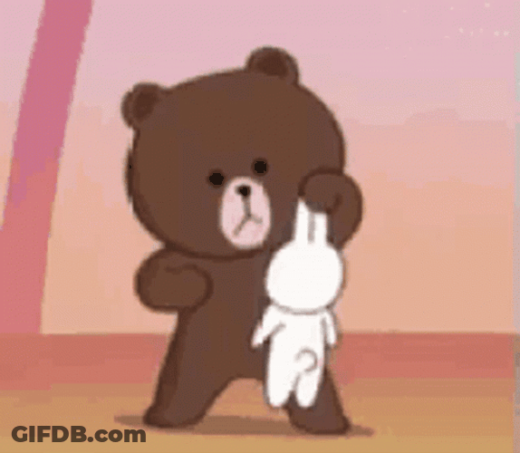 Brown Beat Up Cony Cartoon GIF