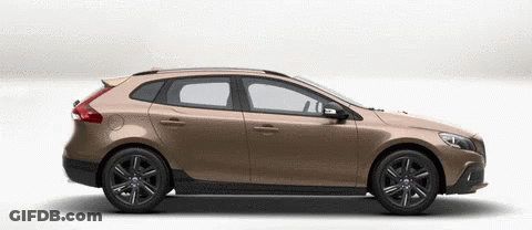 Brown Car With Black Wheels Side View GIF