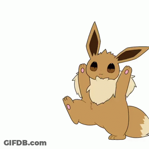 Brown Eevee Sitting With Paws Up GIF