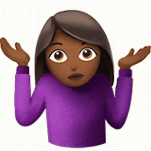 Brown Emoji Girl Shrug GIF