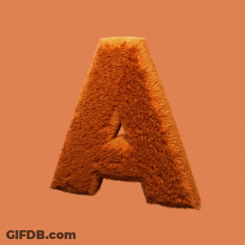 Brown Fur Letter A GIF