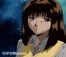 Brown Hair Girl In Yellow Vest And White Shirt GIF