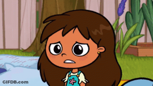 Brown-Haired Cartoon Girl In Overalls With Flower GIF
