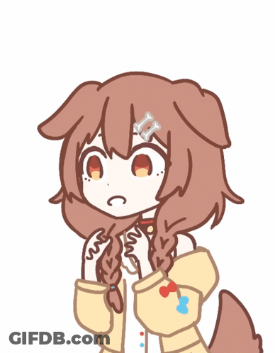 Brown Haired Girl With Bone GIF
