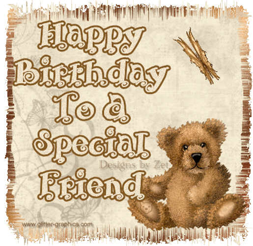 Brown Happy Birthday Bestfriend Cute Bear GIF