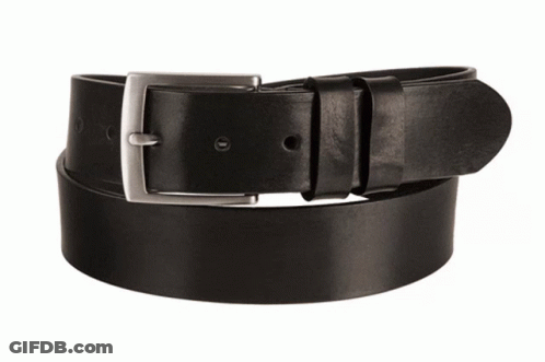 Brown Leather Belt With Silver Buckle GIF