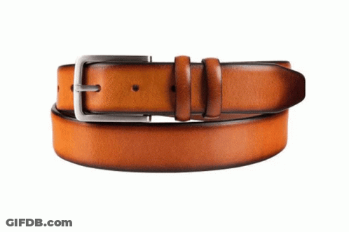 Brown Leather Belt With Silver Buckle GIF