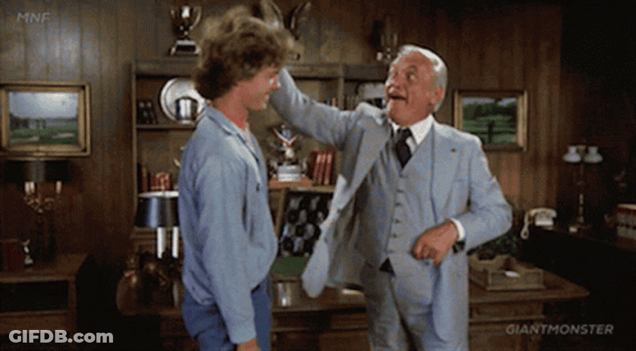Brown Noser Ted Knight Petting GIF