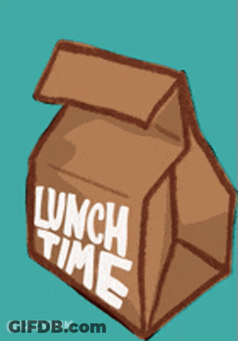 Brown Paper Bag Saying Lunch Time GIF