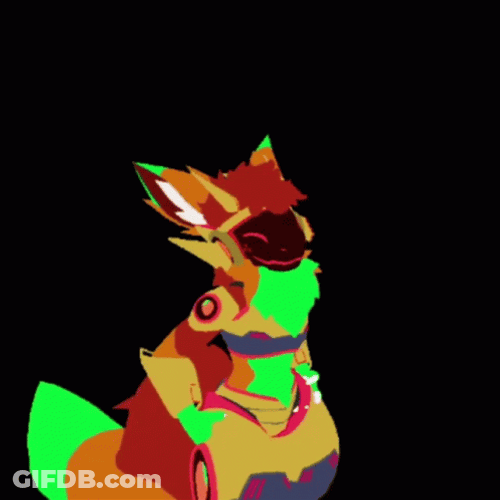 Brown Protogen Shaking Head No GIF