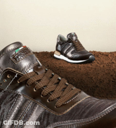 Brown Shoes On Dirt Pile GIF