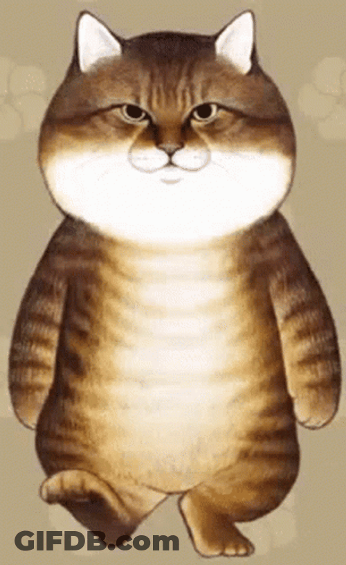 Brown Stripes Cat Walking GIF