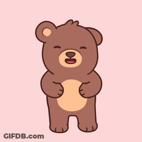 Brown Teddy Bear Arms Outstretched Pink Background GIF