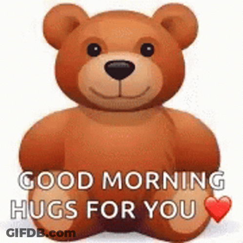 Brown Teddy Bear Good Morning Hugs For You GIF