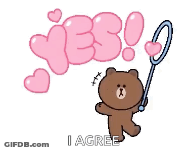 Brown Teddy Bear Holding Bubble Wand Saying Yes GIF